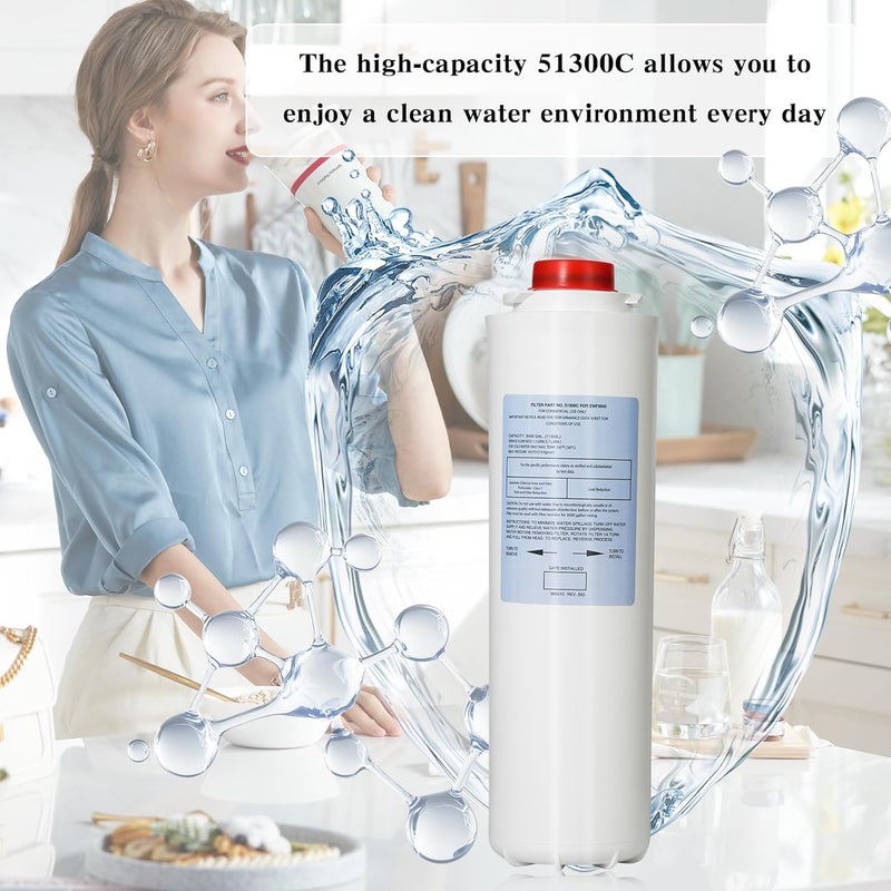 ZUCCIO 51300-C water Filter Replacement for EWF3000（No Chip）, 2 Packs Replacement Large Capacity 3000 Gallon, Replacement EWF3000 for 51300C ERF750, 51299C, 55898C - Image 2